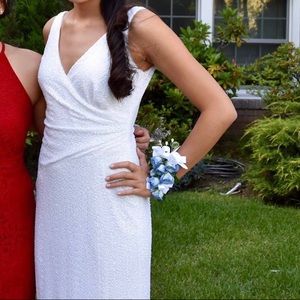 Lauren Ralph Lauren Evening White Sequins Gown